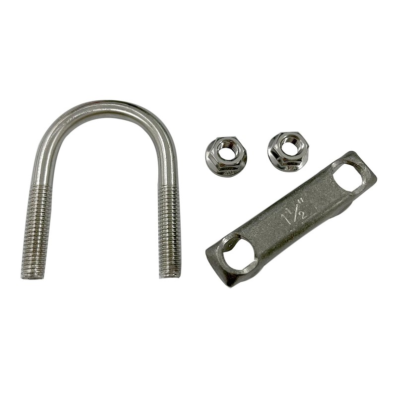 Universal Heavy Duty 1-1/2 Inch Stainless Exhaust U-Bolt Clamp, 1.5