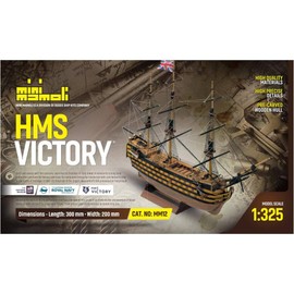 MAMOLI Mini Victory Scale: 1/325 Wooden Ship Model Kit, Pre-Built Hull Length: 300 mm, Height: 200 mm MM12