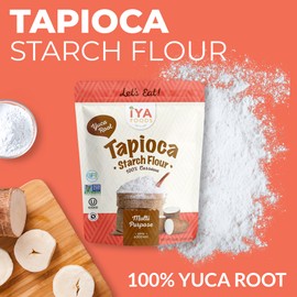 Iya Foods Tapioca Starch Flour - all purpose flour, Grain-Free, Non-GMO & Kosher verified - Multi purpose Substitute; Made From 100% Yuca Root - Zero Additives & Preservatives - 2.5lb Pack