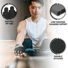 Stealth Sports Weight Lifting Gloves with Wrist Wrap Support Padded Palm Protection Exercise Gym Workout Gloves Men & Women Training Fitness Weightlifting Bodybuilding,E9(Black,M)