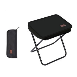 THE LIMIT Mini Camping Stool, Pocket Handbag Stool, Folding Stool with Carry Bag, for Travel, Hiking, BBQ, Fishing, Leisure, Lightweight Outdoor Stool (Black)
