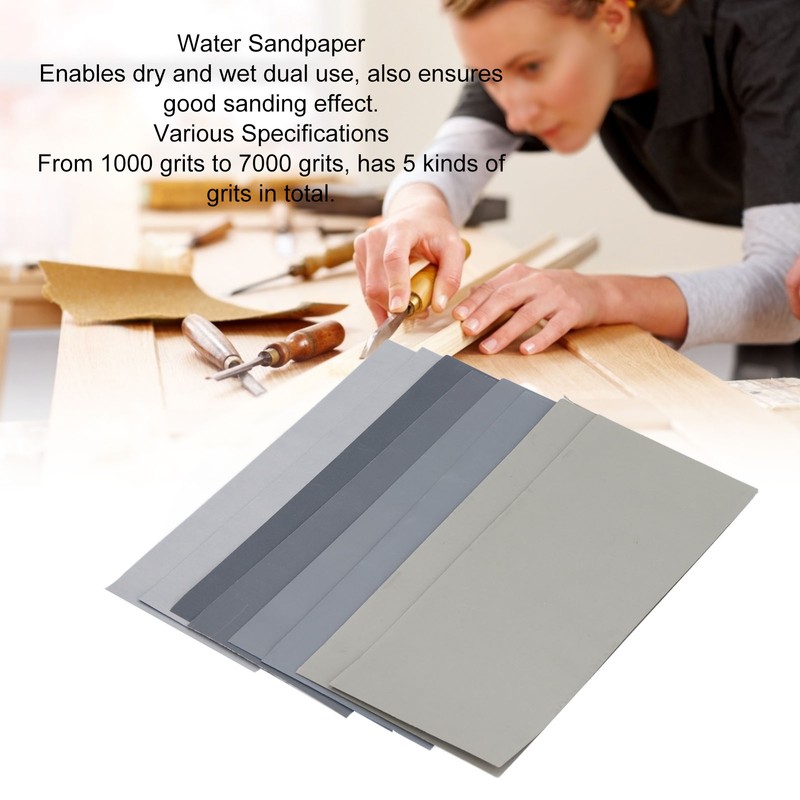 20Pcs Sand Paper Dry Wet Sandpaper 1000 to 7000 Grit