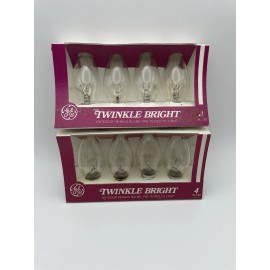 GE Vintage GE Twinkle Bright C9 Clear Christmas Light Replacement Bulbs 8 Bulbs NOS
