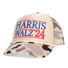 Posse Comitatus Harris Walz 2024 Presidential Campaign Hat Democrat Cap Adult Adjustable Multi (US, Alpha, Large, Tan/Camo)