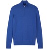 Charles Wilson Men's Essential Cotton Zip Neck Jumper (S, Blue