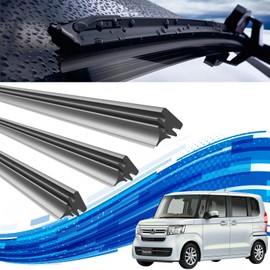 Honda NBOX Wiper Replacement Rubber Compatible Size Genuine Replacement Set Natural Rubber Driver Passenger Rear Set of 3 JF3 F4 WeCar