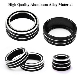 Thor-Ind 5PCS Center Console Knobs AC Air Conditioning Button+Audio+Function+Rear Mirror Knob Switch Cover Trim for Toyota Camry 2021 2022 2023 (Black) (Black, 2021-2023)