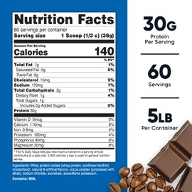 Nutricost Nutricost Whey Protein Isolate (Mocha) 5LBS - Gluten Free & Non-GMO