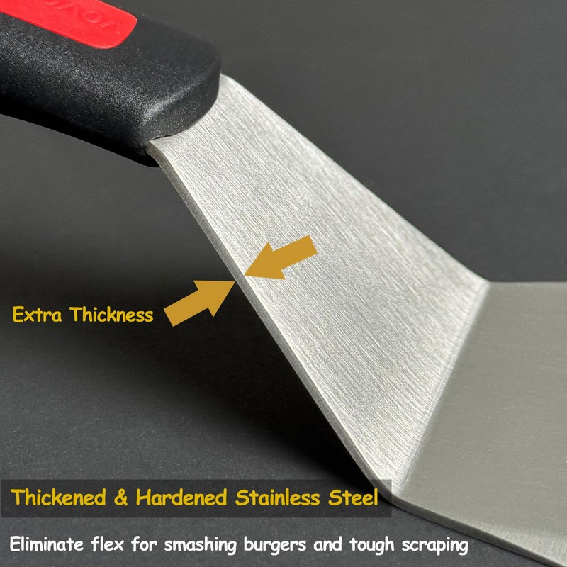 Professional Metal Spatula for Cast Iron Skillets and Flat Top