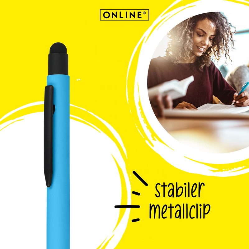 Onlinen Ballpoint Pen Aluminium Stylus Blue, Retractable Ballpoint Pen Made