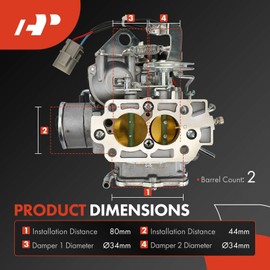 A-Premium 2 Barrel Carburetor Compatible with Nissan Pathfinder 1987-1988, 720 1983-1986, Pickup 1994-2004, Bluebird 1984, Datsun 1985, Atras 1990, Vanette 1986, Caravan 1986, 2.4L, Electric Choke