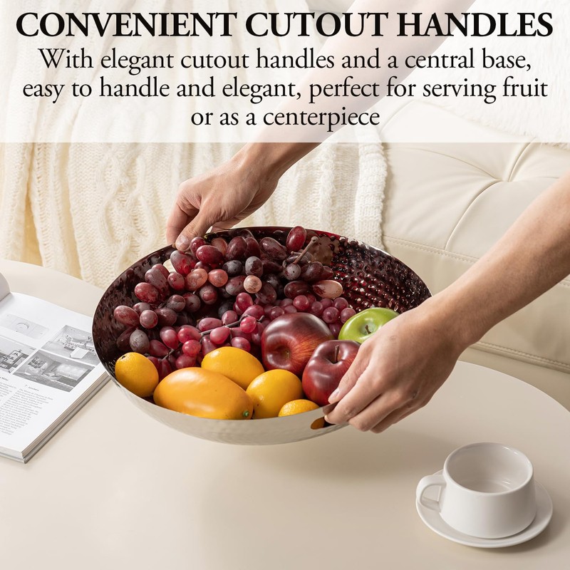 MyGift 14 Inch Deluxe Decorative Dish Tray Centerpiece Base, Silver