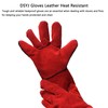 DSYJ Welding Gloves Long Leather Gaunlets Heat Resistant Lined Extreme