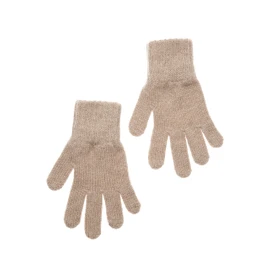 KNITAS Knitted Wool Finger Gloves for Baby Children I Warm Double Layer Winter Gloves for Boys and Girls 1-2 Years I Comfortable Soft Gloves, beige
