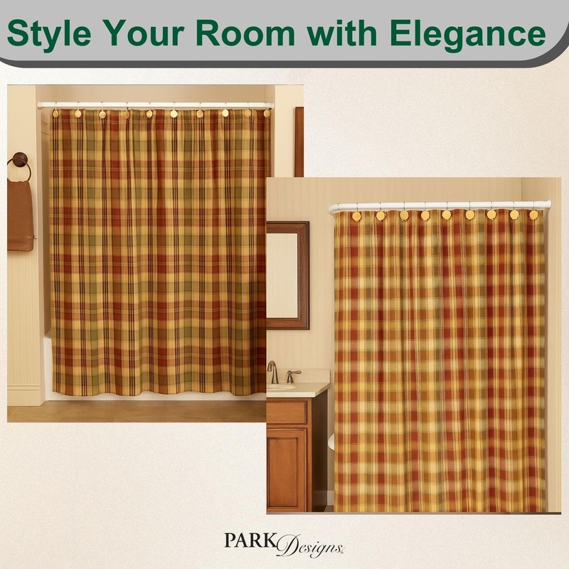 Park Designs "Saffron" Country Shower Curtain 72"x72"