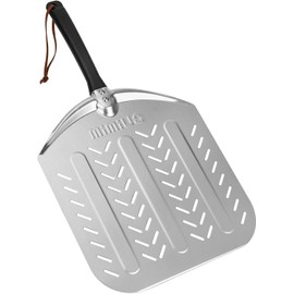 Mimiuo Aluminum Pizza Peel, Perforated Pizza Shovel, Non Stick, for Any Outdoor Or Indoor Pizza Grill Oven,12 x 13.6 Inch