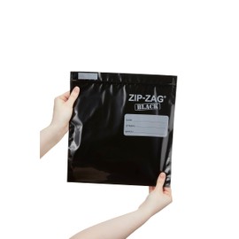 Zip Zag Bag Black (1/2 LB) 50x Large Zipper Bags (11" x 11.75") | Say Goodbye to Stale Herbs And Spices With Food Safe Zipper bags | Resealable, Reusable, Washable, Airtight Bags