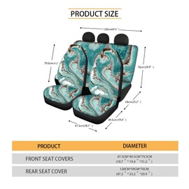 Forchrinse Highland Cow Car Seat Cover 15Pack Women Car Interior Set Protector,Steering Wheel Cover,Armrest Seatbelt Cover,Garbage Can,Handbrake Gear Cover,Car Coaster,Keychain