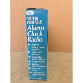 Tozaj Alarm Clock AM/FM Radio Portable Cordless ATC-6868 Vintage NOS