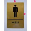 BUILDINGSIGNS.COM Men Restroom Gold Sign (Aluminium, Gold/Black,Siz