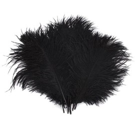 50Pcs Natural Ostrich Feathers 6-8inch DIY Craft Plume Feather for Wedding Party Centerpieces Home Decoration (Black)