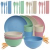 Idealic 28-piece Wheat Straw Dinnerware Set for 4, Microwavable Dishes