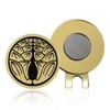 Golf Marker Magnet with Clip Circle Burlap Family Crest Gold