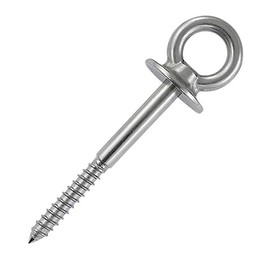 Eye bolt 8 x 100 1 piece stainless steel A4 ring bolt with collar and wood thread, eye bolt/eyelet bolt - NIRO, Nirosta, AISI 316