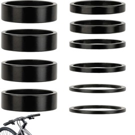 Yotlein Pack of 10 Spacer Bicycle, Bicycle Stem Spacer Set, Spacer 1 1/8 Inch Aluminium Handlebars, Road Bicycle Handlebar Raise Spacers, Bicycle Fork Headset Spacer 2 mm/3 mm/5 mm/10 mm, for Road