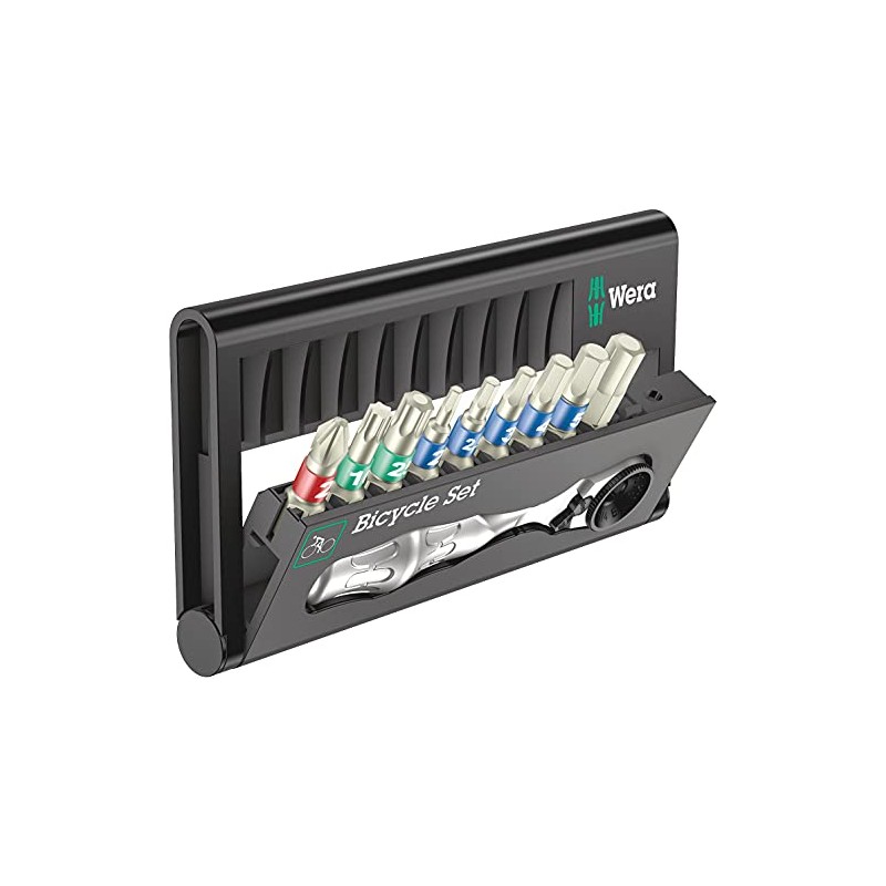 Wera Bicycle Set 9 Bit Assortment Stainless with Ratchet