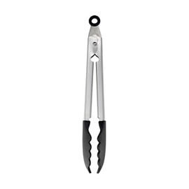 KitchenAid Silicone Tipped Stainless Steel Tongs, Black, 9 Inch