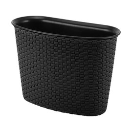 INFINAUTO Car Trash Can Car Door 8.3" Length 3.9" Width 5.9" Height Auto Trash Bin Faux Leather Plastic Weaving Pattern Black Hanging
