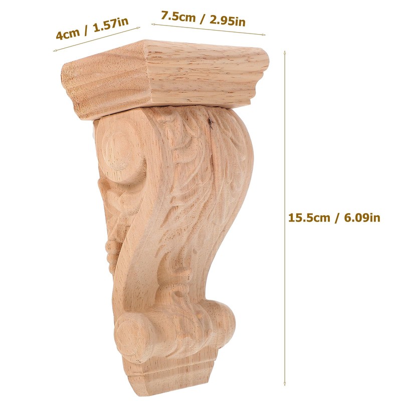 Wooden Console, Capitals Made of Wood, Decorative Shelf Brackets Wood
