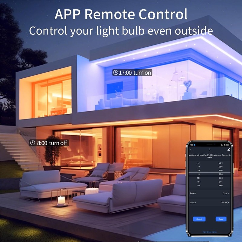 DoHome E12 Smart LED Light Bulb, Dimmable Candelabra Light Work
