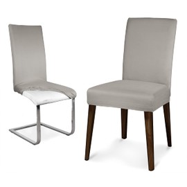 BEAUTEX Microfibre Chair Cover Sets, Microfibre Chair Cover, Elastic Stretch Cover, Choice of Size and Colour (Set of 2, Stone)