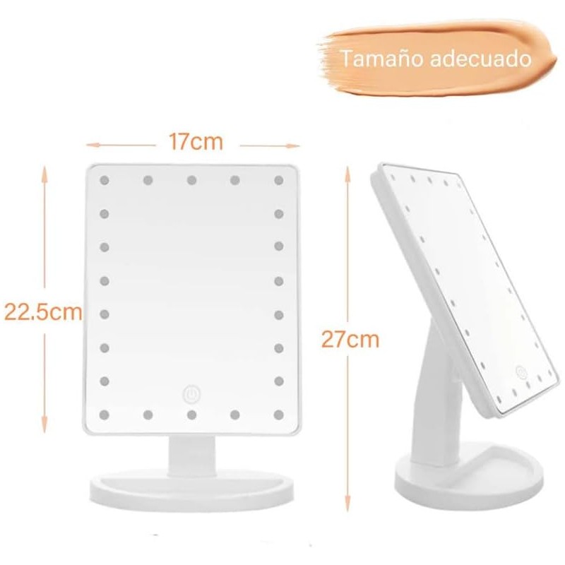 LUMEZING Espejo luz led Maquillaje de Alta definición con 22