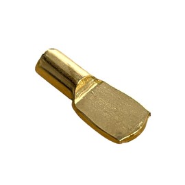 12 x Shelf Support Spade/Spoon Type Pegs for 7 mm Hole (Brass Plated)