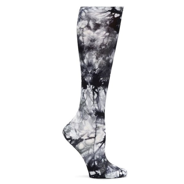 Nurse Mates Calf Socks | 12-14 mmHg Compression | Superior Support & Comfort | 1 Pair | Grey White Tie Dye