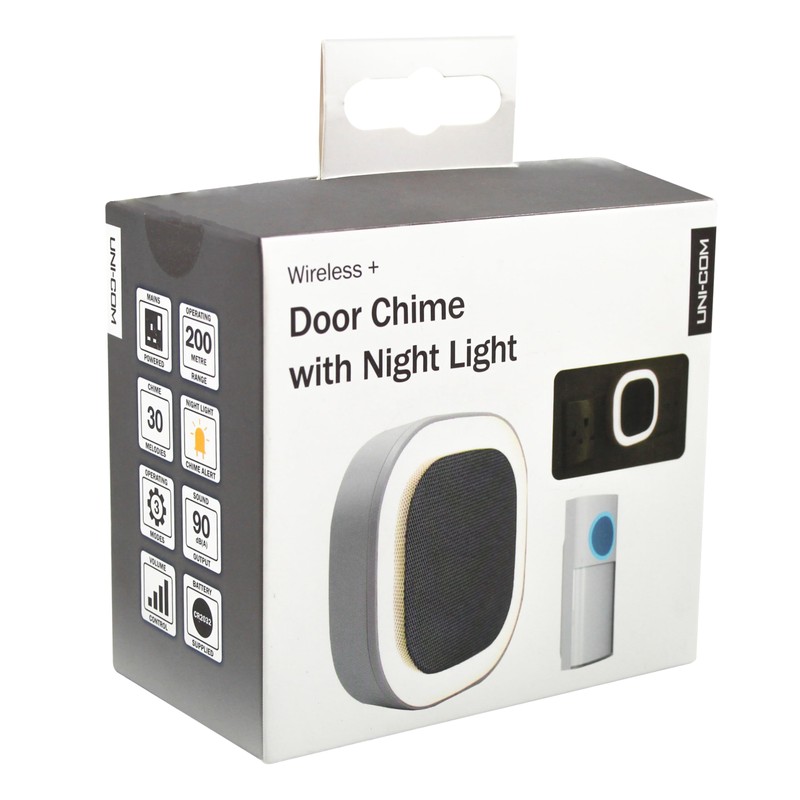 Uni-Com Wireless Plug-in Door Chime with Built-in Night Light, Dusk