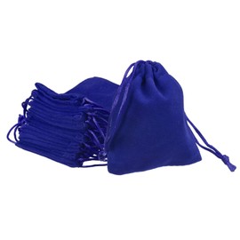 PATIKIL 50Pcs Velvet Drawstring Bags 2.76x3.54 Inch Gift Bags Jewelry Pouches Dark Blue for Christmas Birthday Party Wedding Candy Headphones