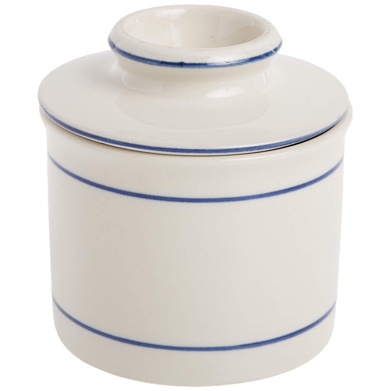 Norpro Glazed Stoneware Butter Keeper,White