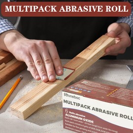 Shineboc Emery Cloth Roll, 2.5 cm x 6 m, Sandpaper with Dispenser, Grit 80/150/240/320/400/600.6 Rolls Sandpaper for Wood, Furniture, Finishing, Metal, Sanding, Automotive Polishing