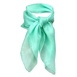 TigerTie - Women's Plain Silk Neckerchief Size 50 cm x 50 cm, Mint turquoise