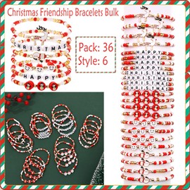 Taouzi Christmas Friendship Bracelets 5, Christmas 24Pcs 5, Clay, created alexandrite
