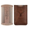 Menesia Sandalwood Beard Comb with Case - Fine & Coarse