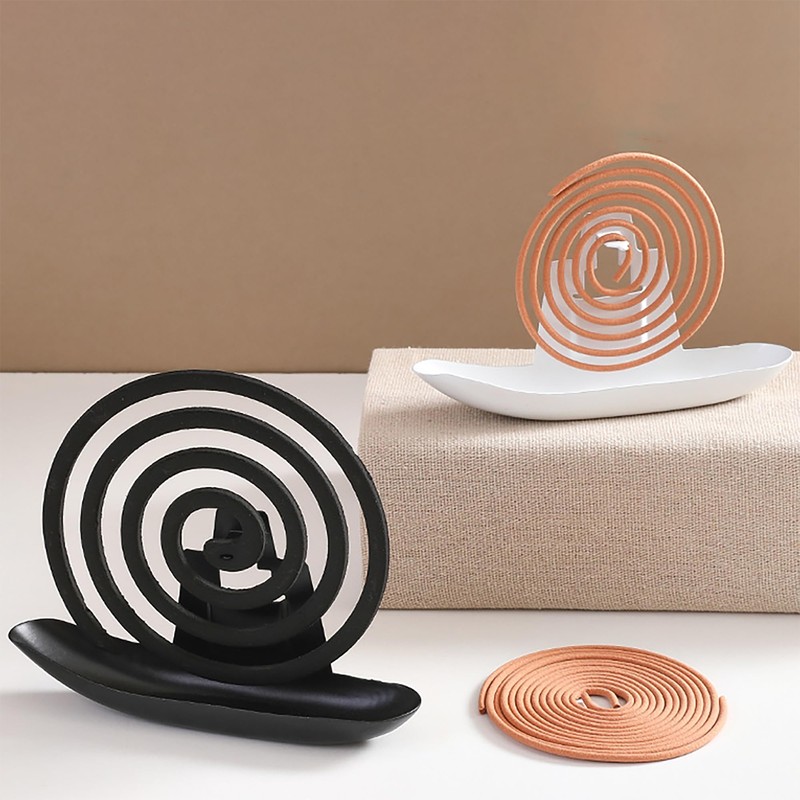 Pack of 2 Snail Mosquito Spiral (Black & White) Holder,