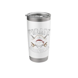Family Skull Pirate Grandma Jolly Roger Crossbones Flag Stainless Steel Insulated Tumbler