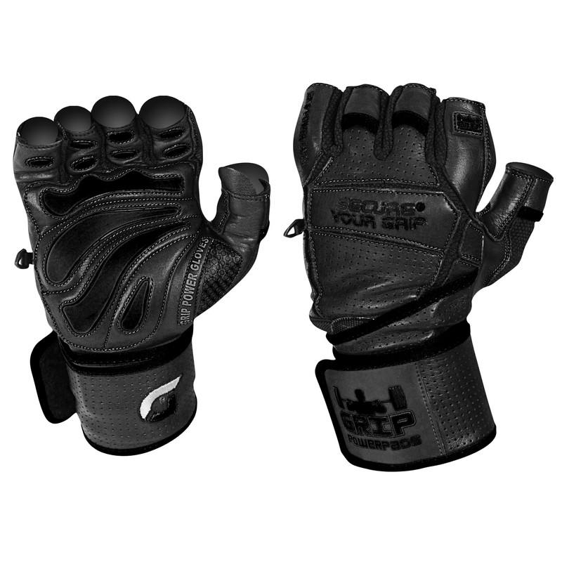 Elite Leather Gym Gloves with Built in 2" Wide Wrist