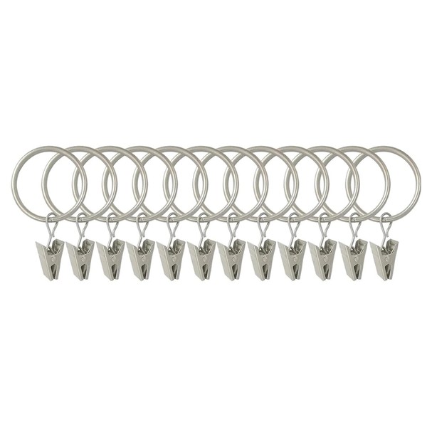 15PCS Rustproof Metal Drapery Rings, Stainless Steel Curtain Rings with