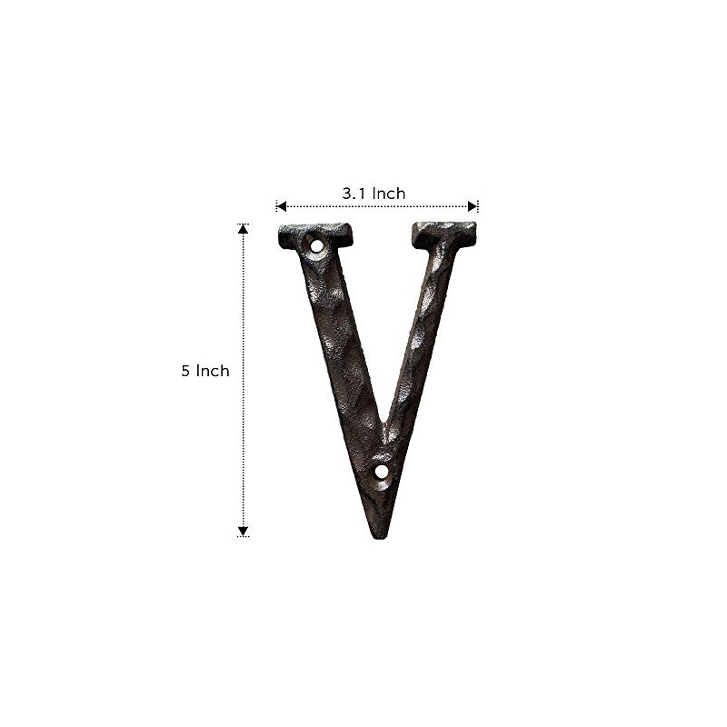 5 Inch House Letters, Rustic Cast Iron Metal Home Address